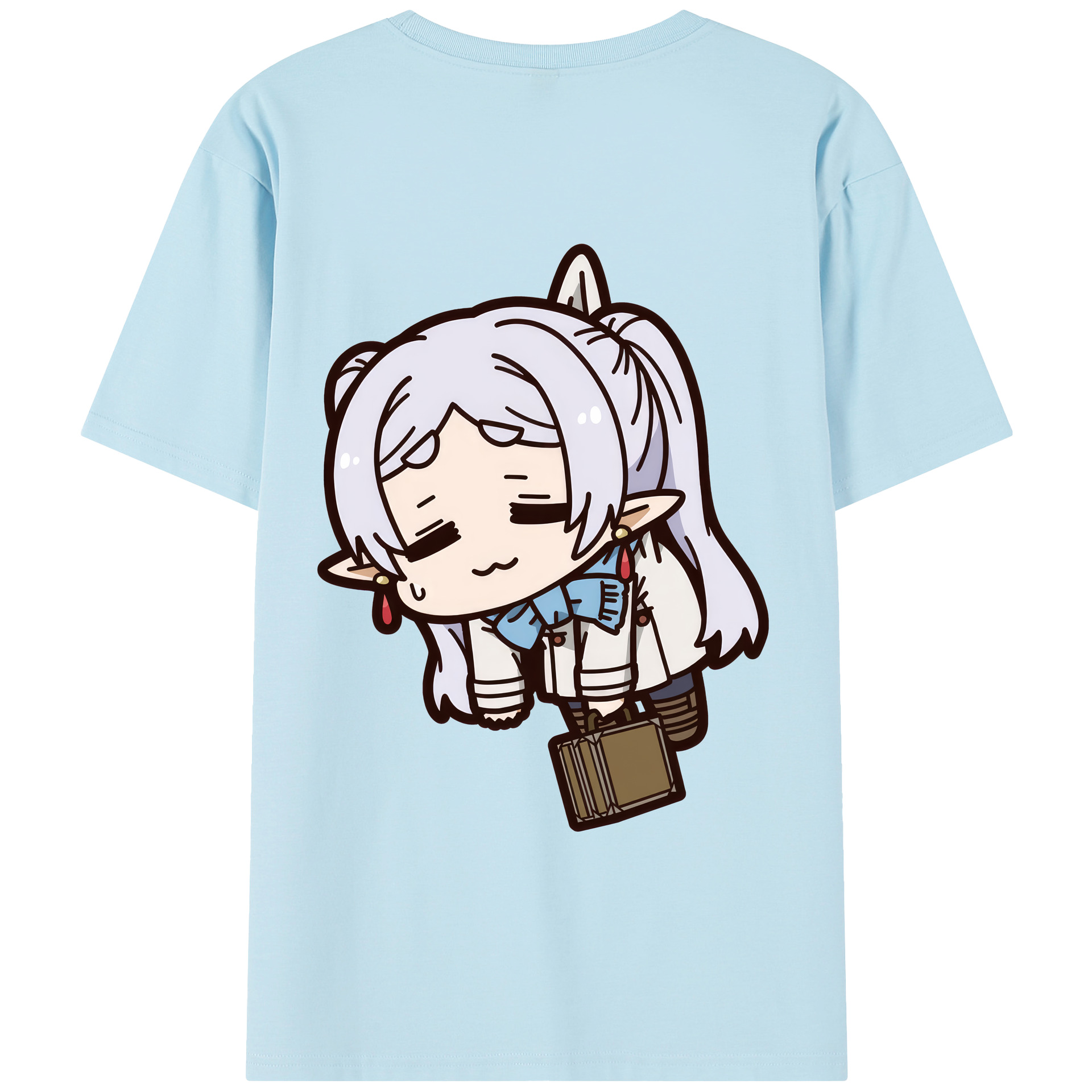 （画像用） 葬送のフリーレン Frieren 綿100％半袖Tシャツ（背面プリント）